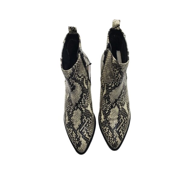 Blondo 7.5 Elvina Waterproof Leather Bootie Snakeskin Print - Picture 9 of 15